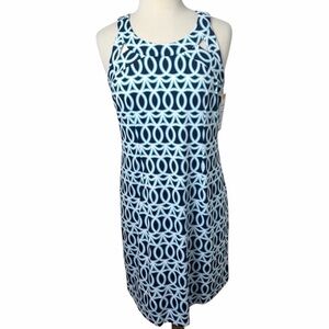 Lulu-B Navy & Light Blue Geometric Tank Dress